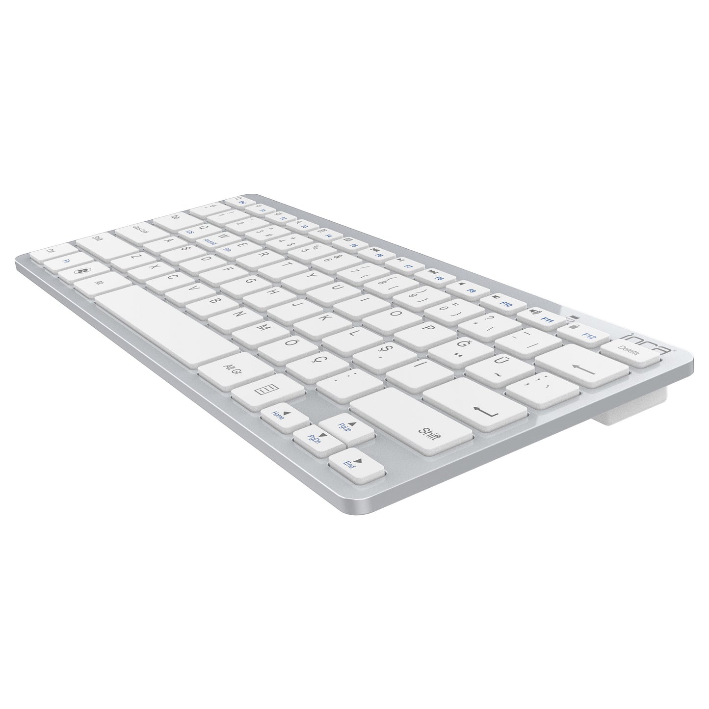 INCA Tastatur IBK-569BT BT 3.0 ultradünn, Multimedia, 10m silver