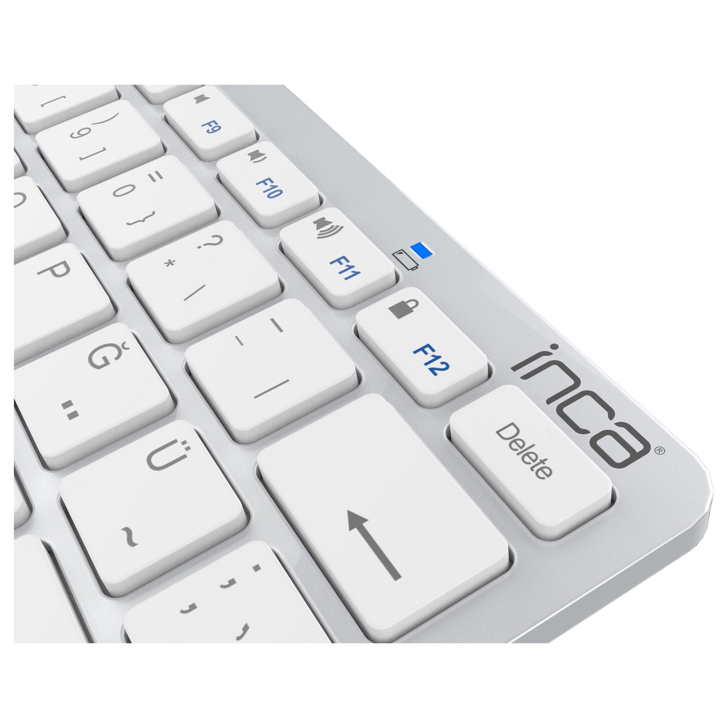 INCA Tastatur IBK-569BT BT 3.0 ultradünn, Multimedia, 10m silver