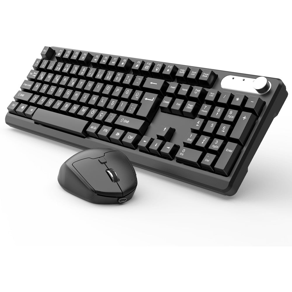 INCA Tastatur + Maus IWS-549U Büro Design,USB 2.0 Tas/USB-C Maus black