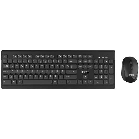 INCA Tastatur + Maus IWS-519 erg.Design, USB-C/A, Multimedia black