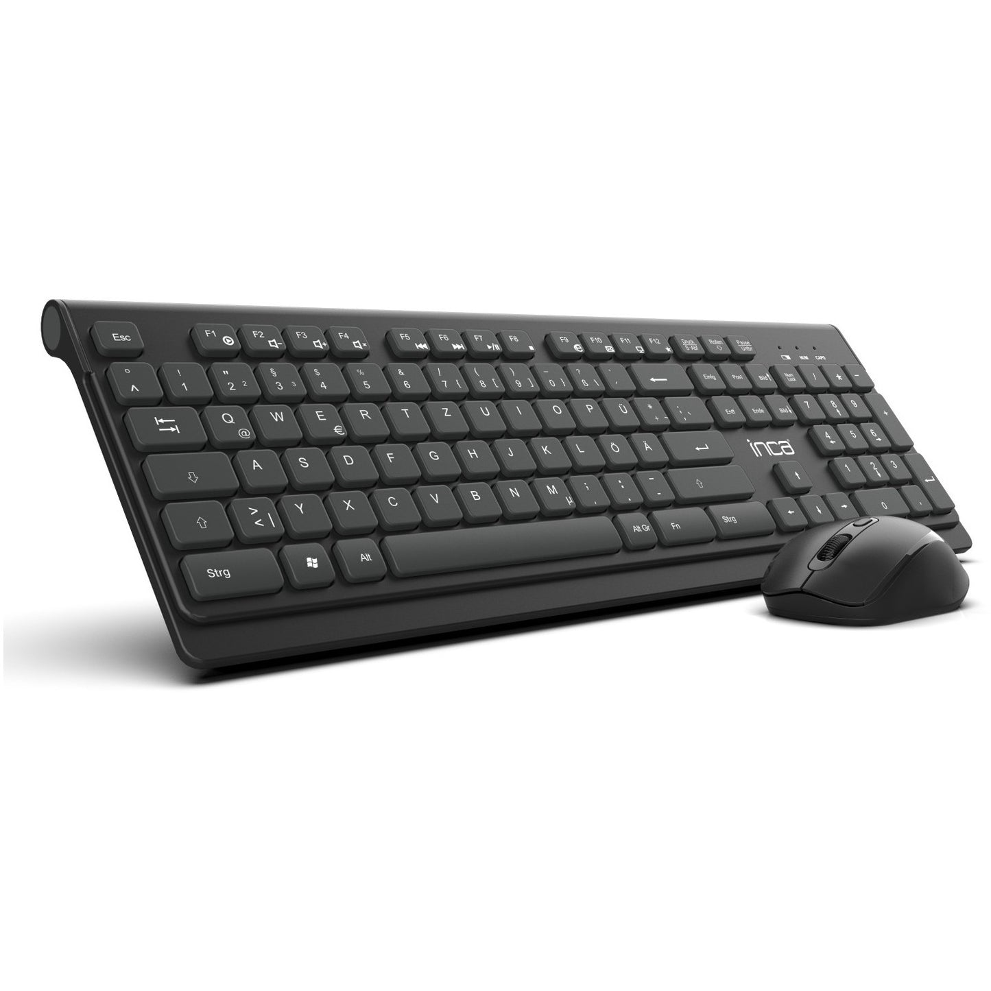INCA Tastatur + Maus IWS-519 erg.Design, USB-C/A, Multimedia black
