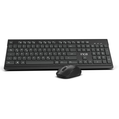 INCA Tastatur + Maus IWS-519 erg.Design, USB-C/A, Multimedia black