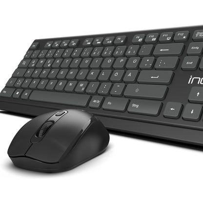 INCA Tastatur + Maus IWS-519 erg.Design, USB-C/A, Multimedia black