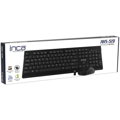 INCA Tastatur + Maus IWS-519 erg.Design, USB-C/A, Multimedia black