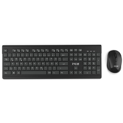 INCA Tastatur + Maus IWS-519 erg.Design, USB-C/A, Multimedia black