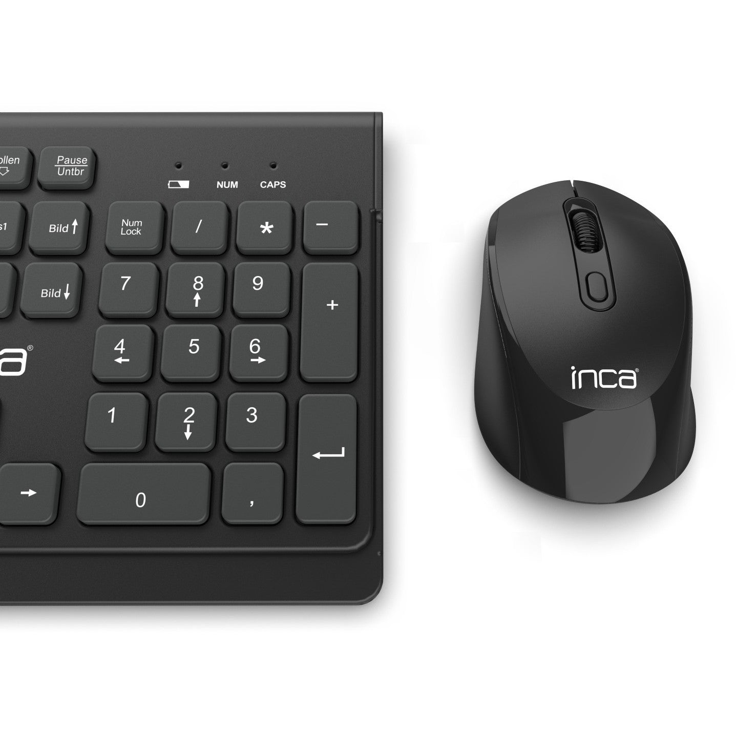 INCA Tastatur + Maus IWS-519 erg.Design, USB-C/A, Multimedia black