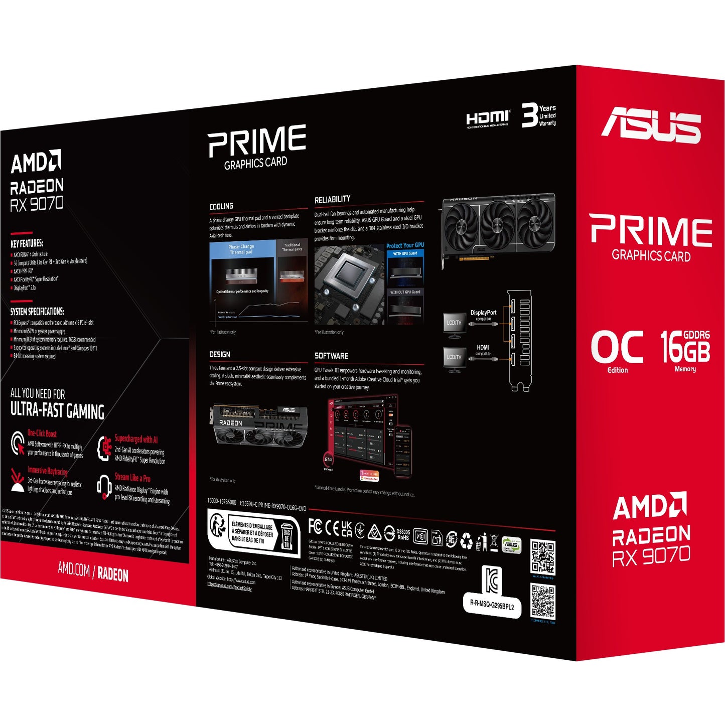 RX 9070 16G Asus PRIME EVO GDDR6
