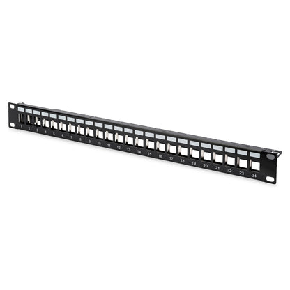 DIGITUS Patchpanel 1HE 24-Port Modular Patchpanel schwarz