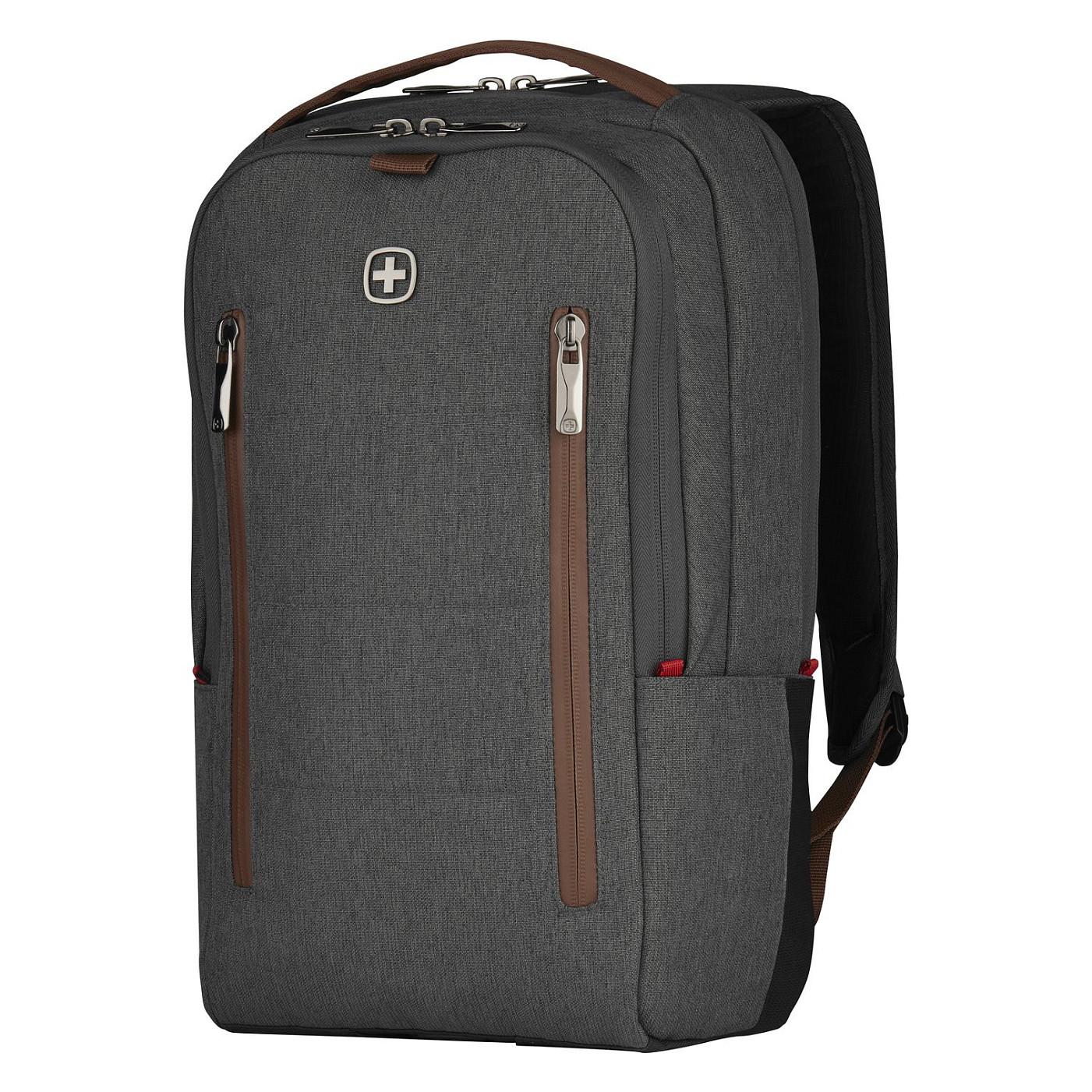 WENGER City Upgrade 40.64cm 16Zoll Laptop Backpack w/ Cross Body Day Bag Grey