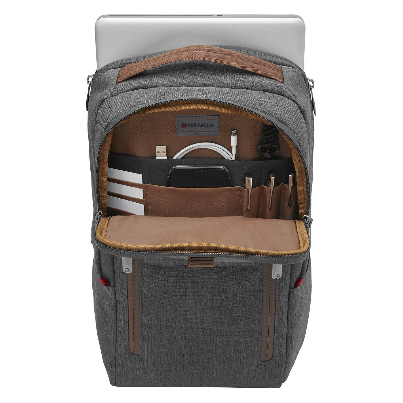 WENGER City Upgrade 40.64cm 16Zoll Laptop Backpack w/ Cross Body Day Bag Grey