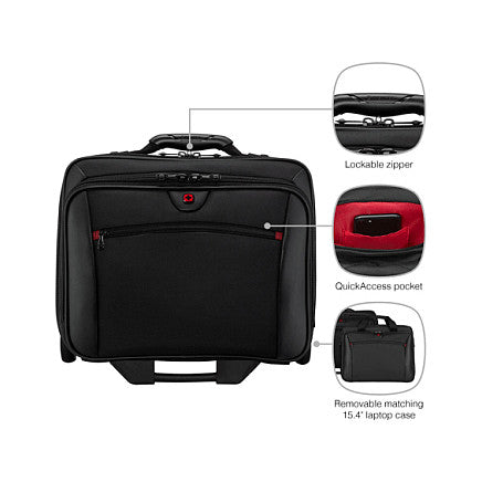 WENGER Potomac 43,2cm 17Zoll Trolley schwarz (mit herausnehmbarer Notebooktasche 40,6cm 16Zoll)
