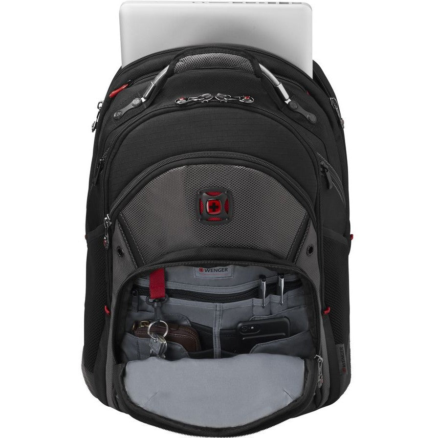 WENGER Synergy Notebook Rucksack fuer 35.8 bis 39.6cm 14.1 bis 15.6Zoll Tablet. Laptop schwarz grau