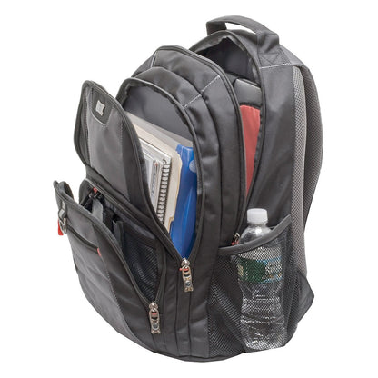 WENGER Pillar Notebook Rucksack fuer 35,8 bis 39,6cm 14,1 bis 15,6Zoll Tablet, Laptop schwarz grau