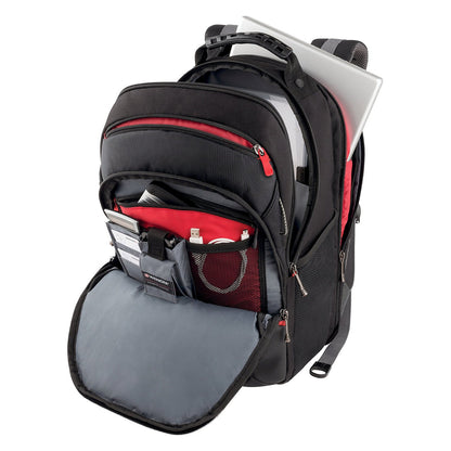 WENGER Legacy Notebook Rucksack fuer 35,8 bis 39,6cm 14,1 bis 15,6Zoll Tablet, Laptop schwarz grau