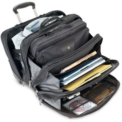 WENGER Patriot 2teiliges Buniness-Set 43.2cm 17Zoll Trolley schwarz - mit passendem Notebookkoffer 39cm 15.4Zoll