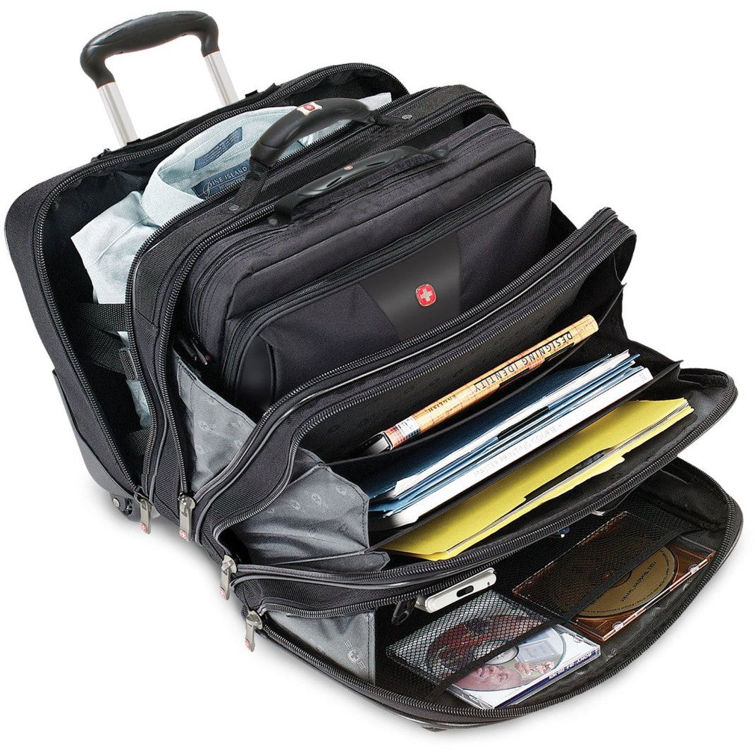 WENGER Patriot 2teiliges Buniness-Set 43.2cm 17Zoll Trolley schwarz - mit passendem Notebookkoffer 39cm 15.4Zoll