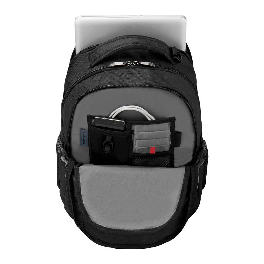 WENGER Sidebar Notebook Rucksack fuer 35,8 bis 39,6cm 14,1 bis 15,6Zoll Tablet Laptop 2 seitliche Taschen schwarz