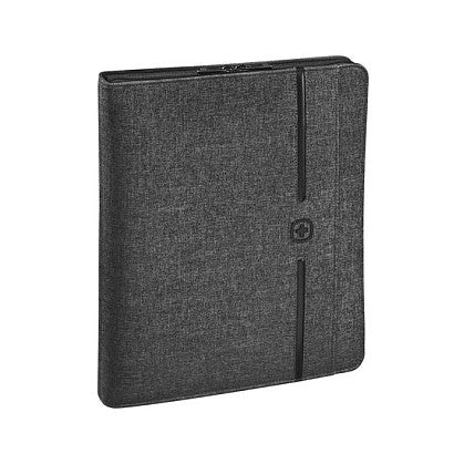 WENGER Affiliate A4 Schreibmappe Business-Organizer mit 25,4cm 10Zoll Tablet-Fach abnehmbarer Ringhefter grau