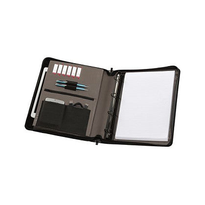 WENGER Affiliate A4 Schreibmappe Business-Organizer mit 25,4cm 10Zoll Tablet-Fach abnehmbarer Ringhefter grau