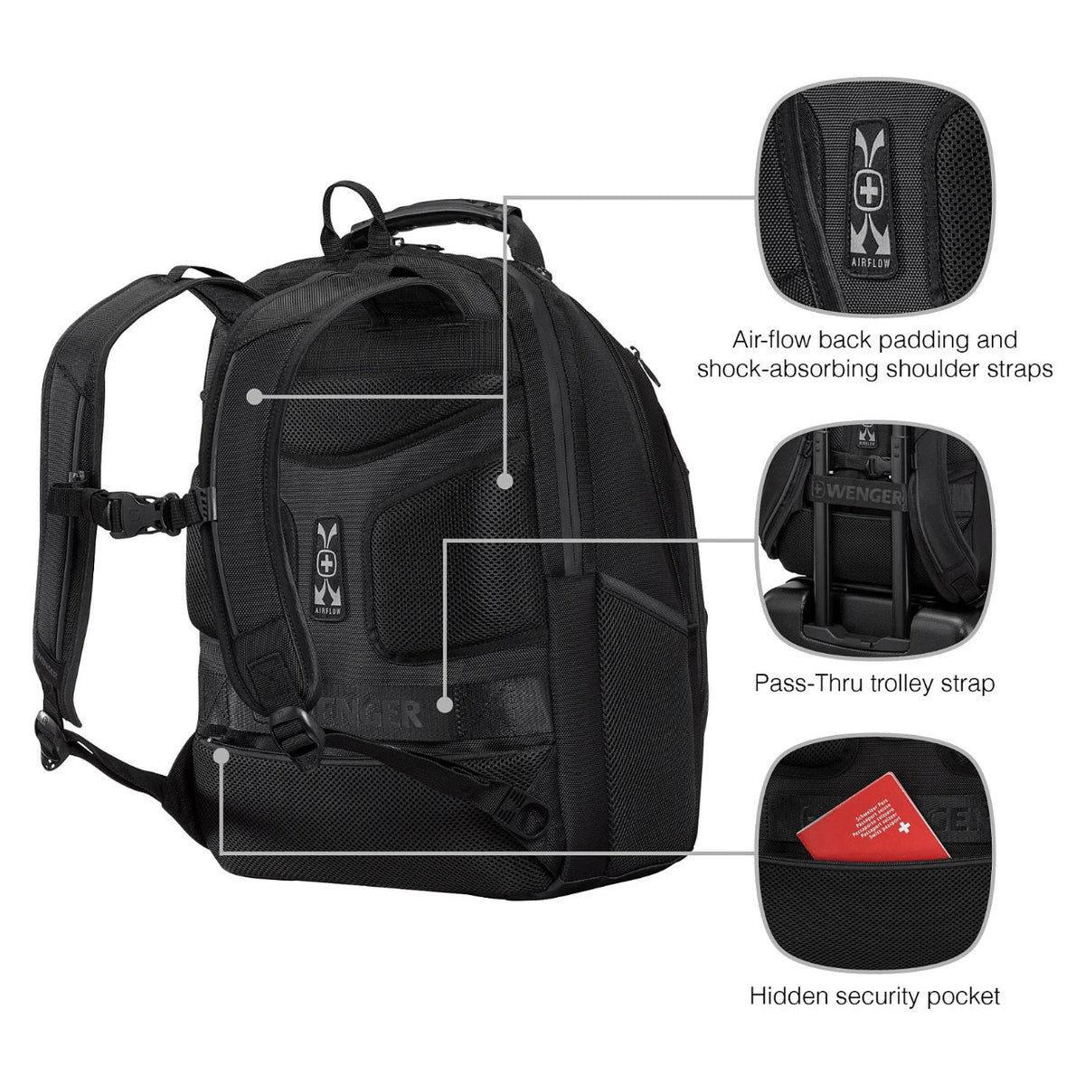 WENGER Legacy Black Series 40,64cm 16Zoll Laptop Backpack Black