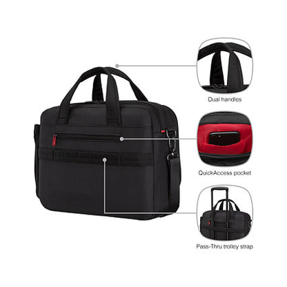 WENGER Cosmic Brief 35,56cm 14Zoll - 40,64cm 16Zoll Laptop Briefcase with Tablet Pocket Black