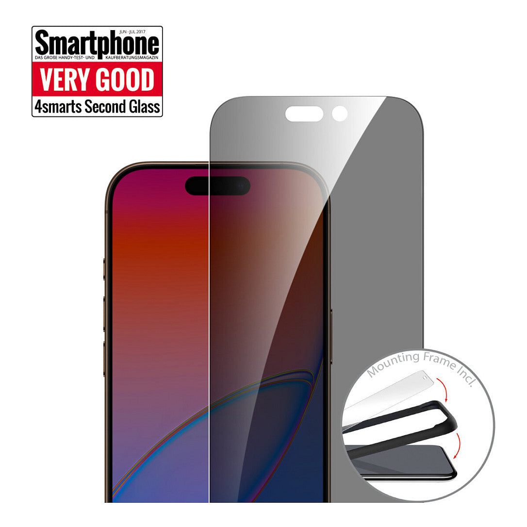 4smarts Second Glass Privacy mit Montagerahmen iPhone 17