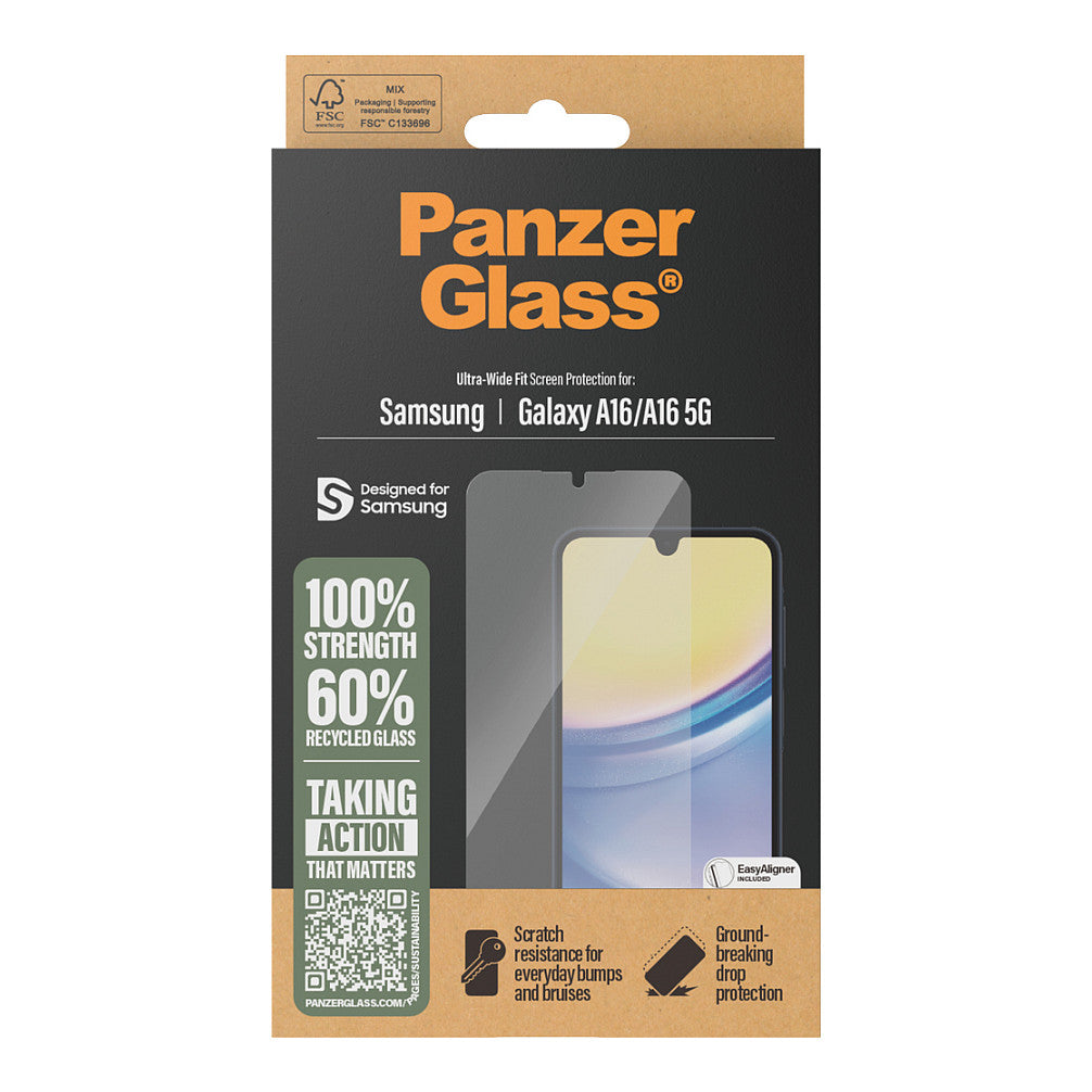 PanzerGlass Screen Protector Samsung A16 Ultra-Wide Fit