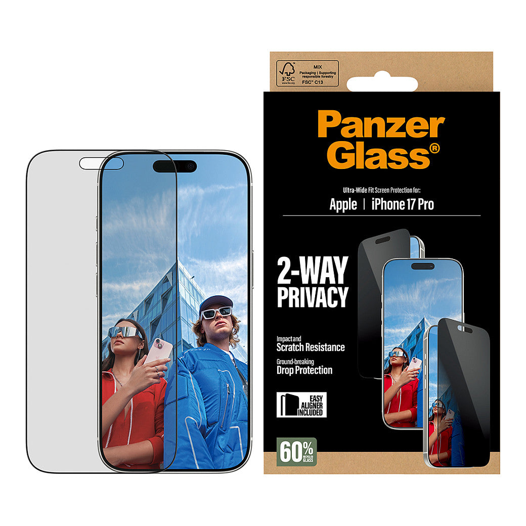 PanzerGlass 2-Way Privacy Schutzglas iPhone 17 Pro/UWF