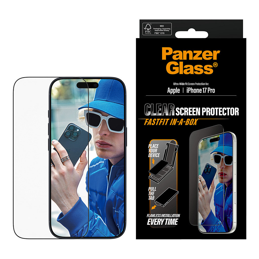 PanzerGlass Schutzglas black Frame iPhone 17 Pro UWF Fastfit