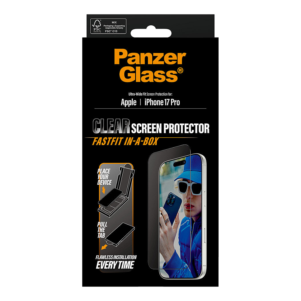 PanzerGlass Schutzglas black Frame iPhone 17 Pro UWF Fastfit