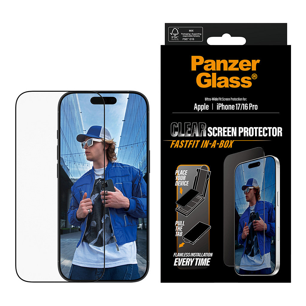 PanzerGlass Schutzglas black Frame iPhone 17 UWF Fastfit