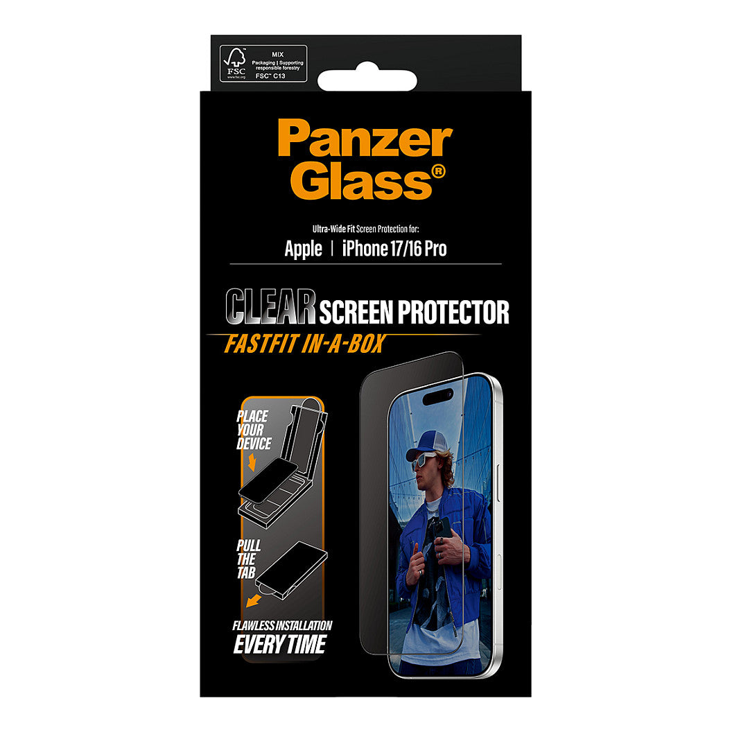 PanzerGlass Schutzglas black Frame iPhone 17 UWF Fastfit