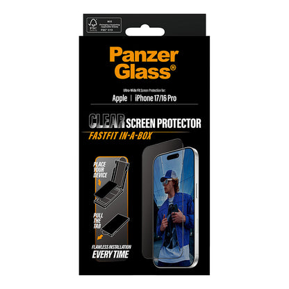 PanzerGlass Schutzglas black Frame iPhone 17 UWF Fastfit