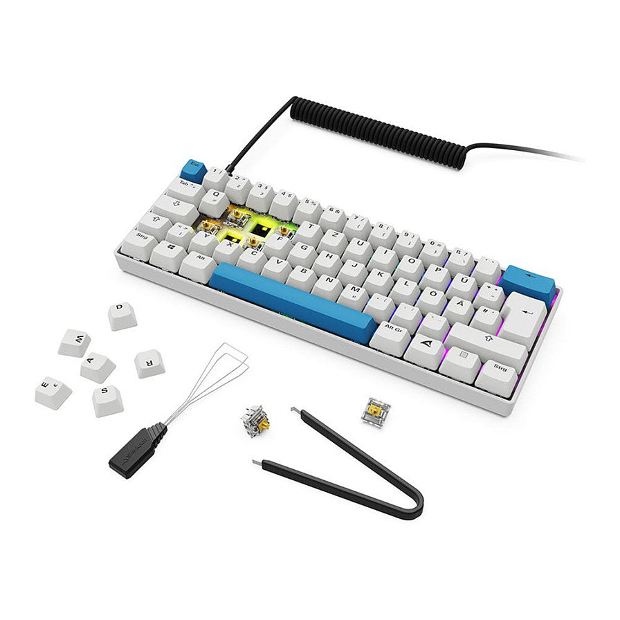 Sharkoon Gaming Tastatur Skiller SGK50S4 Gen2 PBT wei-gel DE