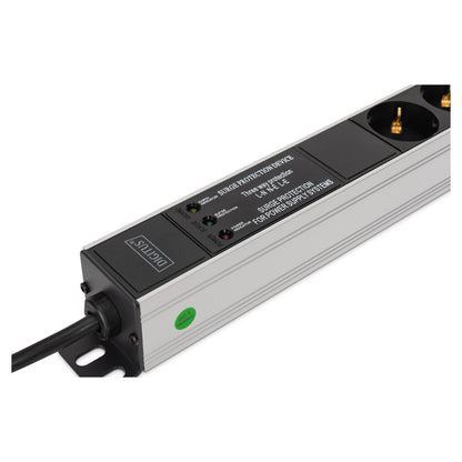 DIGITUS Steckdosenleiste 9-fach 19" Alu. 1HE 2m schwarz