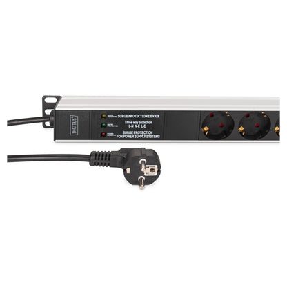 DIGITUS Steckdosenleiste 9-fach 19" Alu. 1HE 2m schwarz