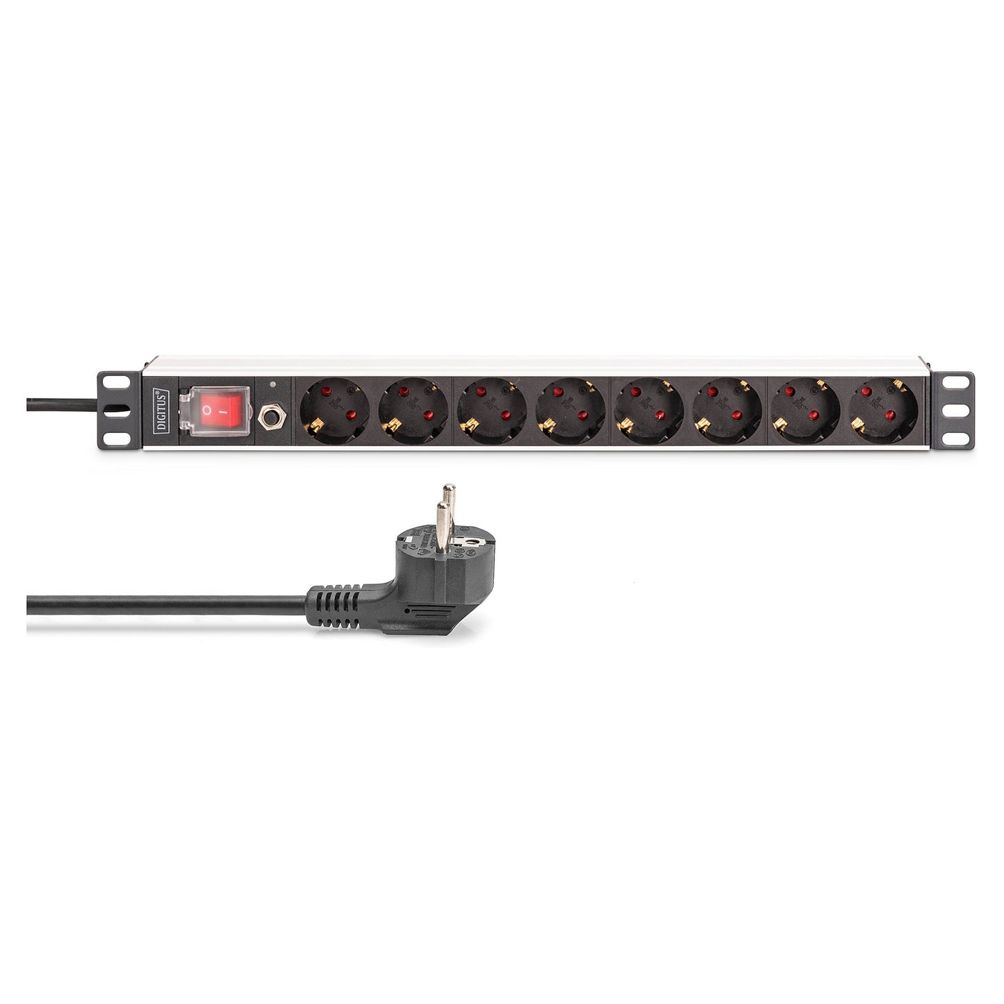 DIGITUS Steckdosenleiste 8-fach 19" Alu. 1HE 2m schwarz