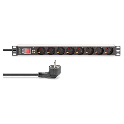 DIGITUS Steckdosenleiste 8-fach 19" Alu. 1HE 2m schwarz