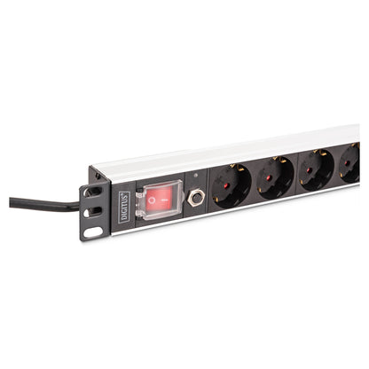 DIGITUS Steckdosenleiste 8-fach 19" Alu. 1HE 2m schwarz