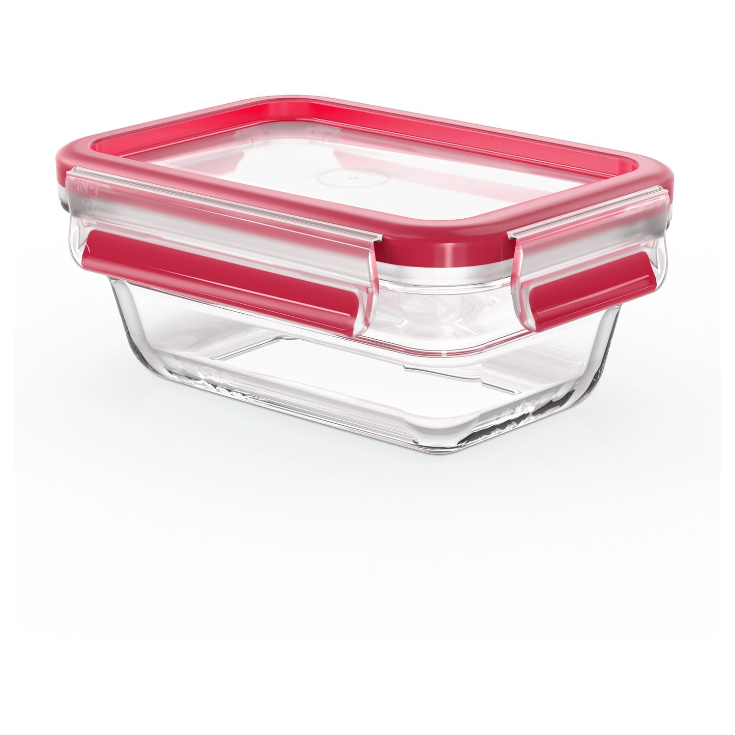 Emsa N10405 Clip & Close Glas Frischhaltedose 0.45 L Transparent/Rot