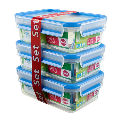 Emsa Frischhaltedose CLIP & CLOSE 3er Set. 1 l