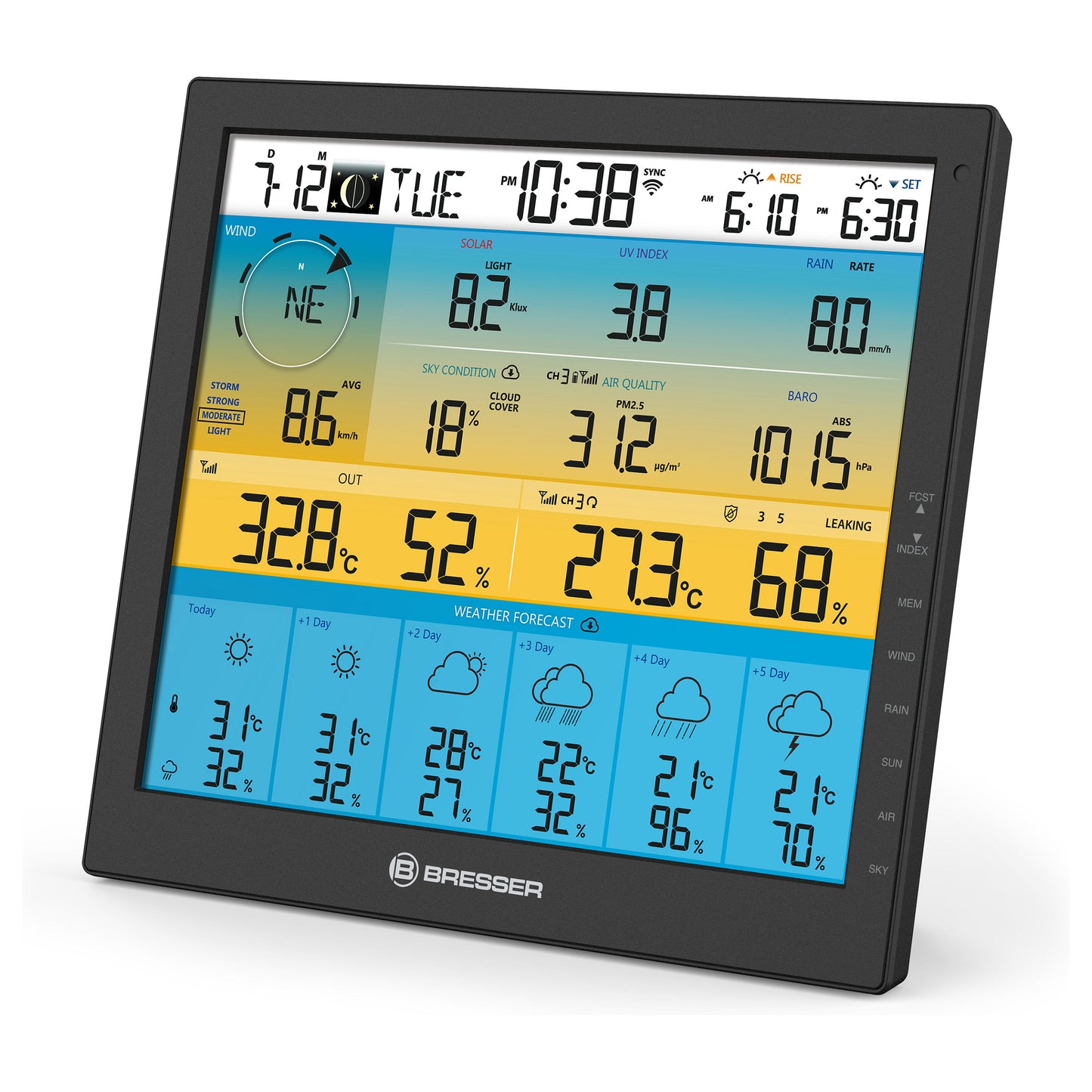 Bresser Wetter Center 7-in-1 solar 6-Tage 4cast Pro SF