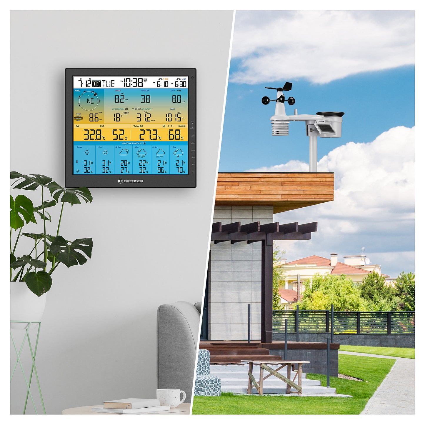 Bresser Wetter Center 7-in-1 solar 6-Tage 4cast Pro SF