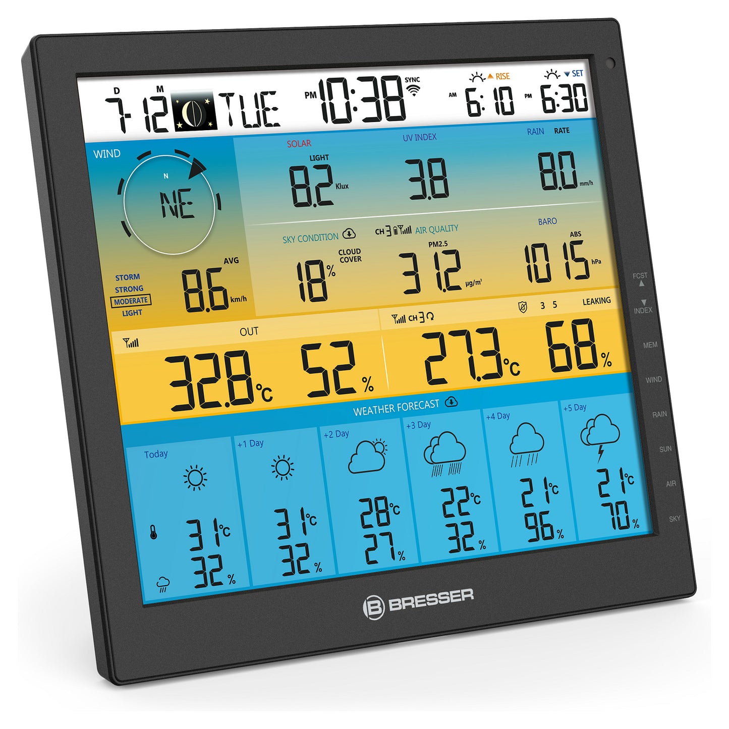 Bresser Wetter Center 7-in-1 solar 6-Tage 4cast Pro SF