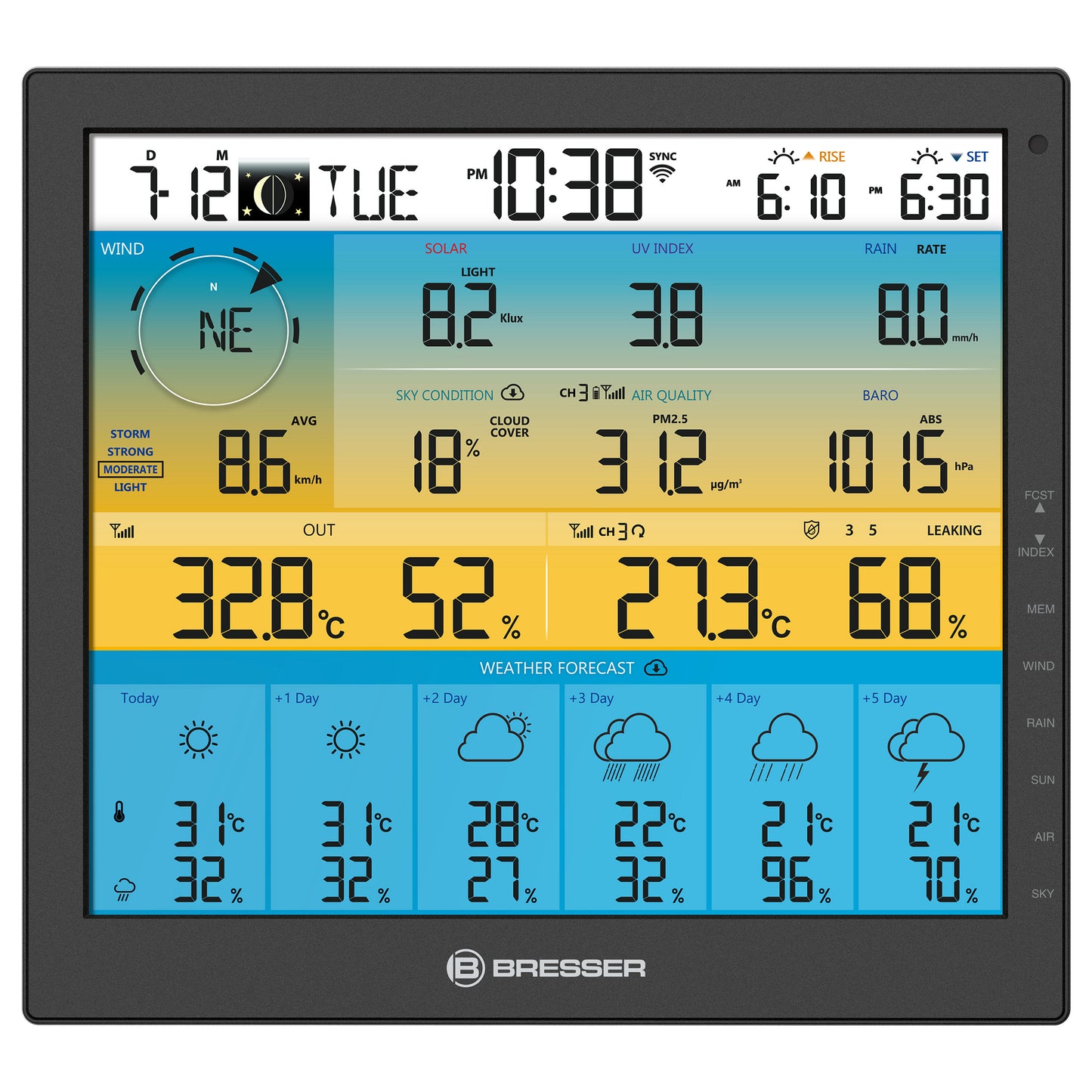 Bresser Wetter Center 7-in-1 solar 6-Tage 4cast Pro SF