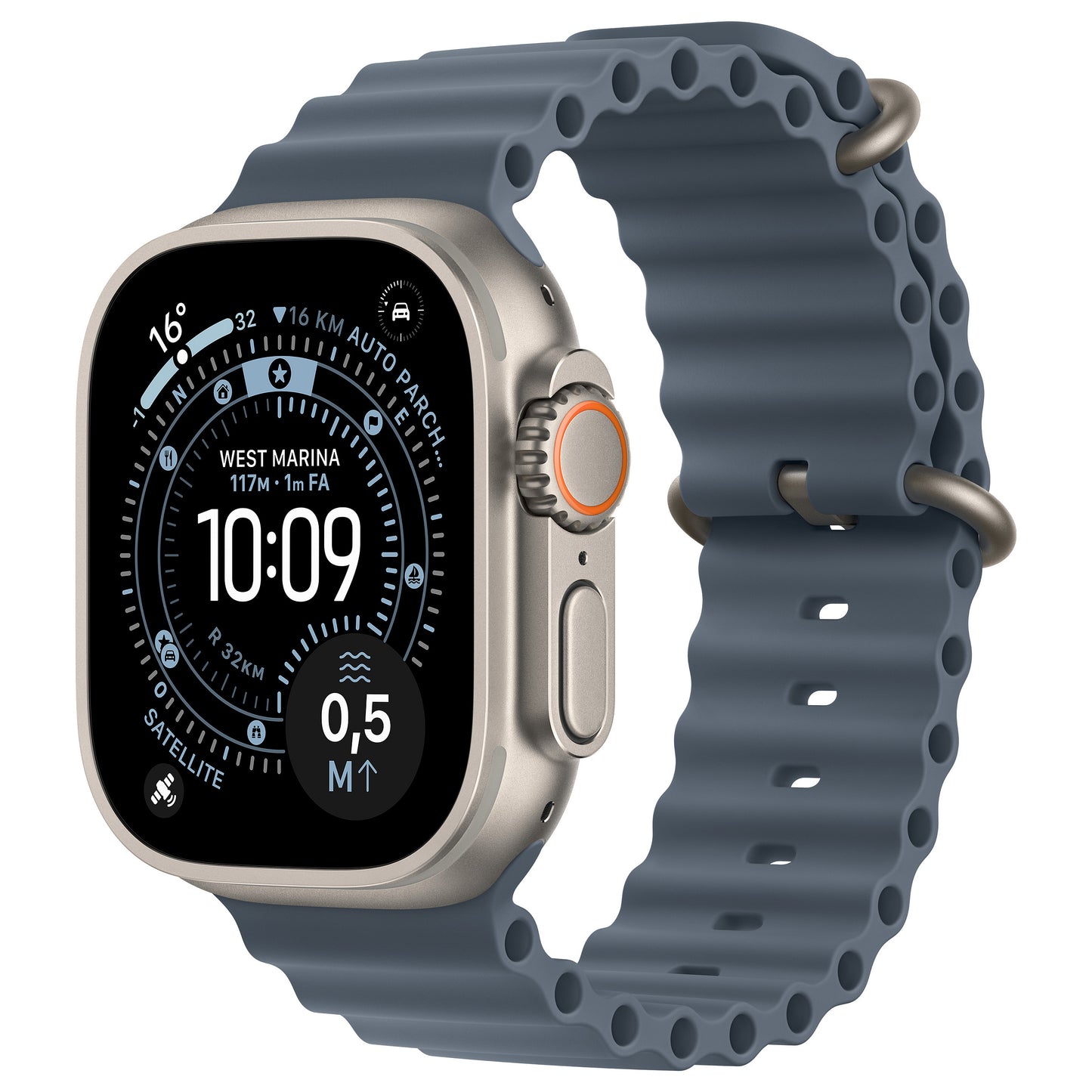 Apple Watch Ultra 3 Titanium Cellular 49mm Natur (Ocean Armband maritimblau)
