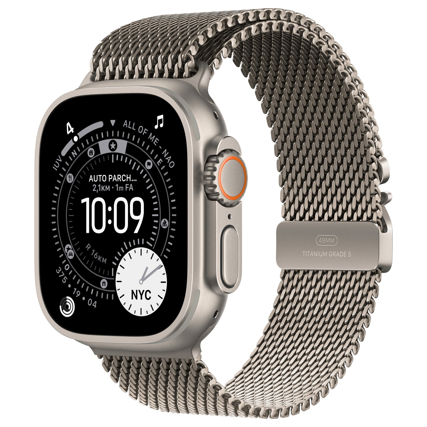 Apple Watch Ultra 3 Titanium Cellular 49mm Natur (Milanaise Titan natur) Medium