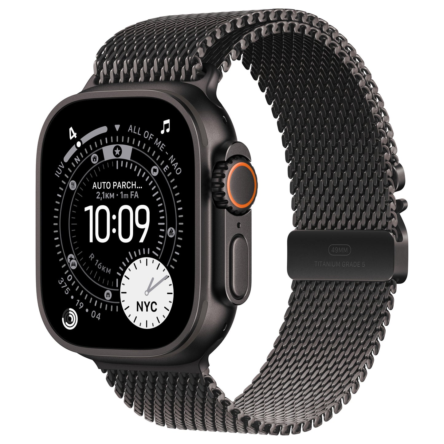 Apple Watch Ultra 3 Titanium Cellular 49mm Schwarz (Milanaise Titan schwarz) Large