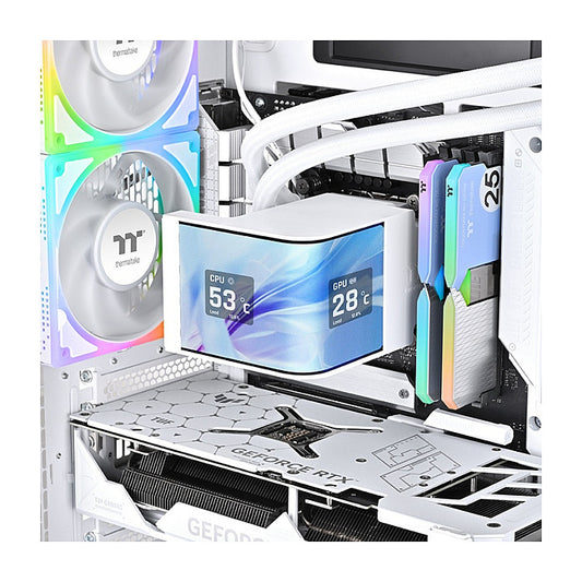 K Thermaltake MAGCurve 360 Ultra Snow All-In-One Liquid Cooler System ARGB Fan