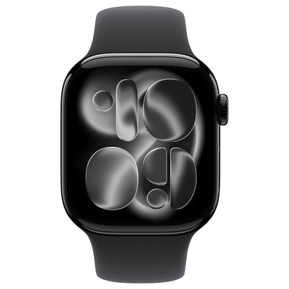Apple Watch S11 Aluminium 42mm Diamantschwarz (Sportarmband schwarz) S/M